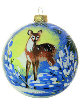 Новогодний елочный шар "Олень" d 100 мм