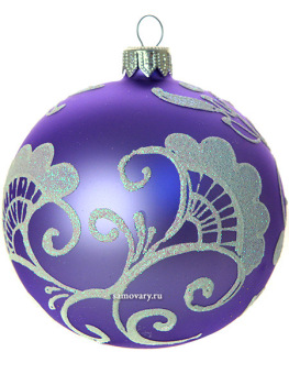 Новогодний елочный шар "Узоры" d 80 мм
