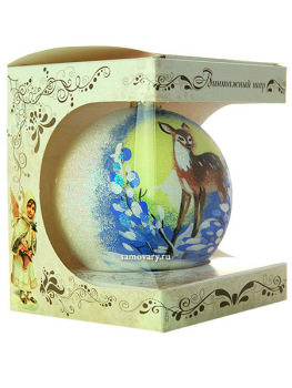 Новогодний елочный шар "Олень" d 100 мм