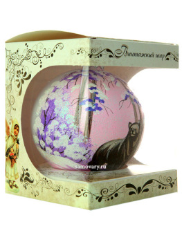 Новогодний елочный шар "Медведь" d 100 мм