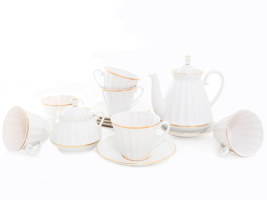Сервиз чайный форма "Лучистая" Белоснежка 6/14 Императорский фарфоровый завод