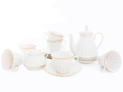 Сервиз чайный форма "Лучистая" Белоснежка 6/14 Императорский фарфоровый завод