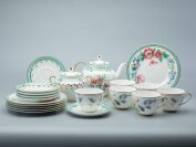 Сервиз чайный, форма "Весенняя-2" рисунок "Улыбка флоры",  20 предметов на 6 персон, Императорский фарфоровый завод
