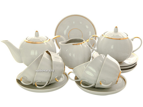 Чайный сервиз форма "Тюльпан" рисунок "Московский" 6/15, Дулевский фарфор
