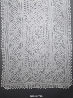 Оренбургский ажурный пуховый палантин экрю, арт. A 16070-02