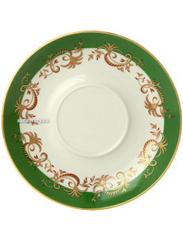 Фарфоровый бокал с блюдцем форма "Классический" рисунок "Кружево" Дулево