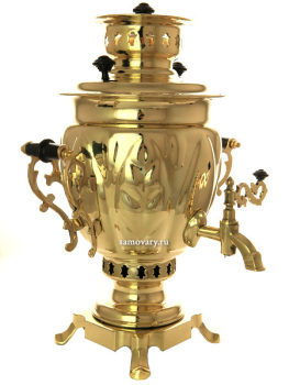 Самовар на дровах 2,5 литра желтый "желудь" (завод Штамп) арт. 270797