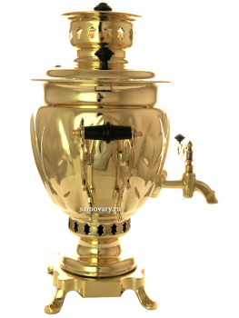 Самовар на дровах 2,5 литра желтый "желудь" (завод Штамп) арт. 270797