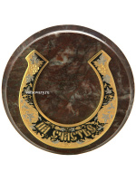 Позолоченная подкова "На счастье" на подставке из яшмы, Златоуст