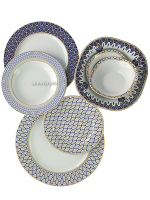 Столовый сервиз форма "Европейская-2", рисунок "Саламандра" 6/22, Императорский фарфоровый завод