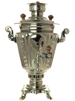 Жаровой самовар на дровах 2,5 литра никелированный "конус", арт. 210544