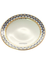 Пепельница форма "Молодежная", рисунок "Кобальтовая сетка" d-13 см, Императорский фарфоровый завод