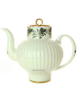 Чайник заварочный форма "Волна" рисунок "Тонкие веточки", Императорский фарфоровый завод