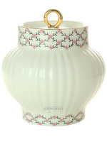 Сахарница форма "Волна", рисунок "Розовая сетка", Императорский фарфоровый завод