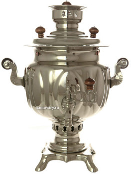 Самовар на дровах 2,5 литра никелированный "овал", арт. 210548