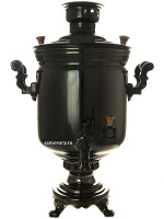 Угольный самовар на дровах 7 литров "цилиндр" черный никель, арт. 270788