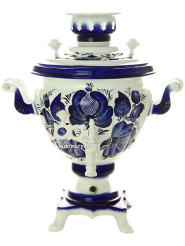 Электрический самовар 2 литра "Гжель" с автоматическим выключением, арт. 130598к