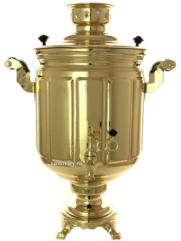 Электрический самовар 10 литров желтый граненый цилиндр с автоматическим отключением при закипании, арт. 159681к