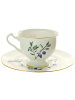Чашка с блюдцем чайная форма "Айседора" рисунок "Голубика", Императорский фарфоровый завод