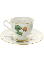Чашка с блюдцем чайная форма "Айседора" рисунок "Морошка", Императорский фарфоровый завод