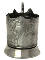 Никелированный подстаканник "Богатырская застава" завод Кольчугино