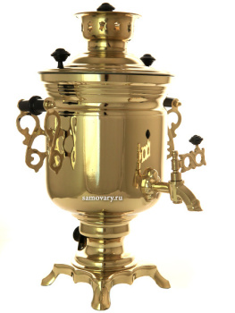 Самовар на дровах 2,5 литра желтый "цилиндр", арт. 270792