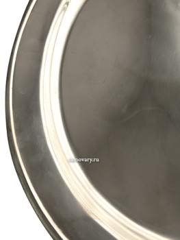 Никелированный антикварный поднос для самовара овальный, 80*60 см