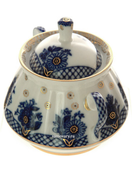 Сахарница форма "Лучистая" рисунок "Корзиночка", Императорский фарфоровый завод