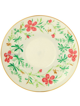 Кофейная чашка с блюдцем форма "Одуванчики" рисунок "Комарики", Императорский фарфоровый завод