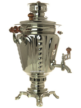 Жаровой самовар на дровах 2,5 литра никелированный "конус", арт. 210544