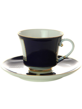 Кофейная чашка с блюдцем форма "Банкетная" рисунок "Классика Петербурга №3, Императорский фарфоровый завод