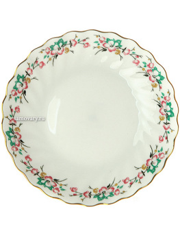 Кофейная чашка с блюдцем форма "Витая" рисунок "Весенний", Императорский фарфоровый завод