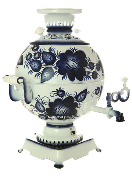 Электрический самовар 5 литров с росписью "Гжель" с автоматическим отключением арт. 159678к