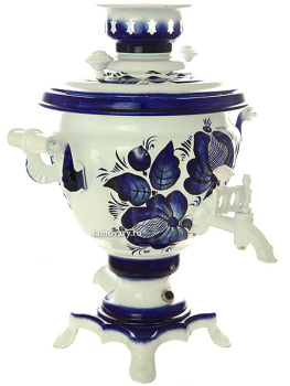 Электрический самовар 2 литра "Гжель" с автоматическим выключением, арт. 130598к