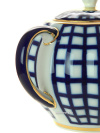 Сахарница форма "Тюльпан" рисунок "Кобальтовая клетка" Императорский фарфоровый завод