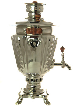 Жаровой самовар на дровах 2,5 литра никелированный "конус", арт. 210544