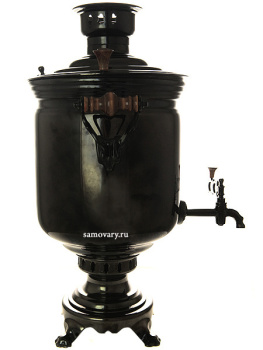 Угольный самовар на дровах 7 литров "цилиндр" черный никель, арт. 270788