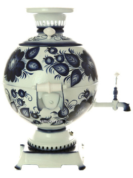 Электрический самовар 5 литров с росписью "Гжель" с автоматическим отключением арт. 159678к