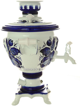 Электрический самовар 2 литра "Гжель" с автоматическим выключением, арт. 130598к