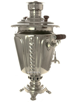 Угольный самовар 7 литров "конус" никелированный рифленый, арт. 270790