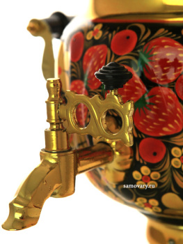 Электрический самовар 3 литра с художественной росписью "Хохлома рыжая" с автоматическим отключением при закипании, арт. 147594а