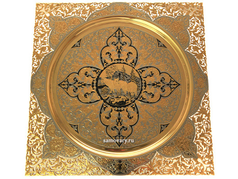 Позолоченный кофейный набор "Урал" на 4 персоны, Златоуст