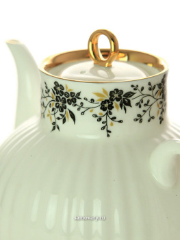 Чайник заварочный форма "Волна" рисунок "Тонкие веточки", Императорский фарфоровый завод