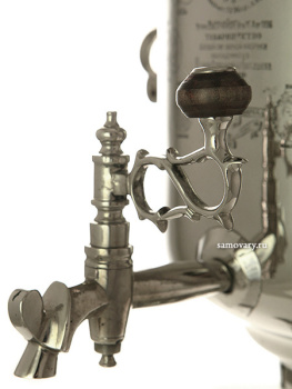 Самовар на дровах 7 литров никелированный цилиндр с вислыми ручками фабрика В.С. Баташева арт. 433772