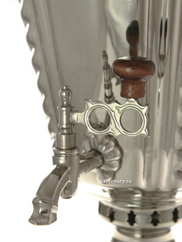 Угольный самовар 7 литров "конус" никелированный рифленый, арт. 270790