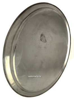 Никелированный антикварный поднос для самовара овальный, 80*60 см