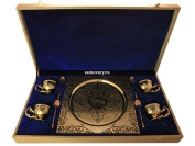 Позолоченный кофейный набор "Урал" на 4 персоны, Златоуст