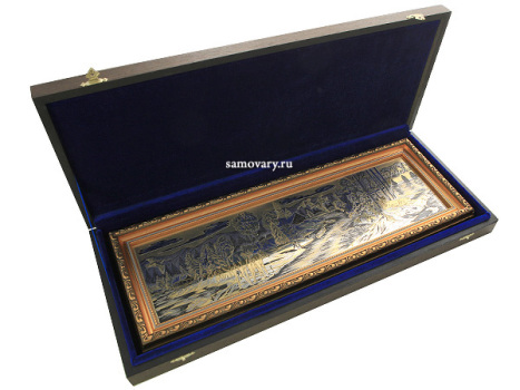 Позолоченная настенная гравюра "Кордон лесника", Златоуст