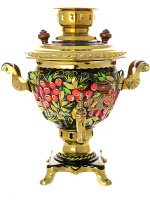 Электрический самовар 2 литра с художественной росписью "Под хохлому", арт. 150473