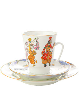 Комплект кофейный форма "Майская", рисунок "Балет Шехеразада", Императорский фарфоровый завод